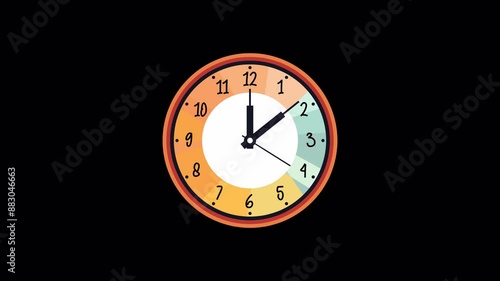 Wallpaper Mural Animated wall clock 12 hour timelapse 4k Torontodigital.ca