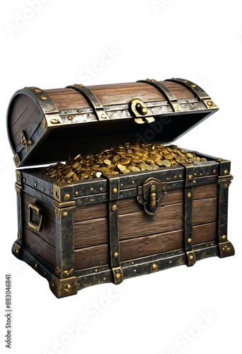 treasure chest with coins photo