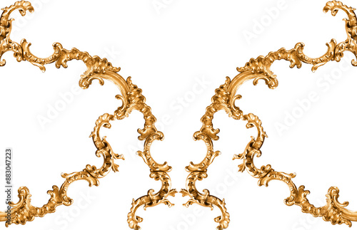 Golden baroque and  ornament elements
