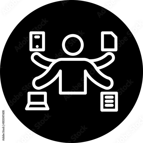 Multitask Vector Line White Circle Black