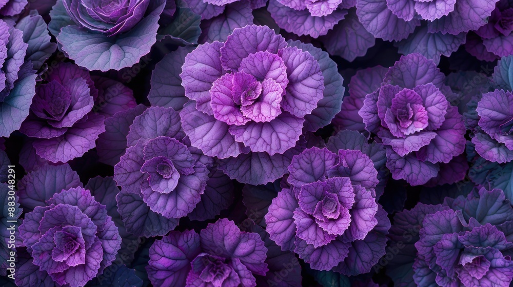 Purple Cabbage Flowers Close-Up Purple Cabbage Flowers Close-Up