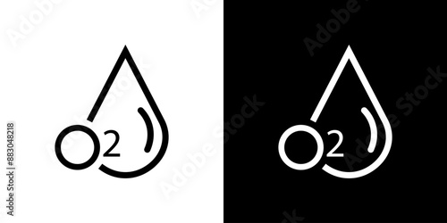 Oxygen O2 icon illustration design.