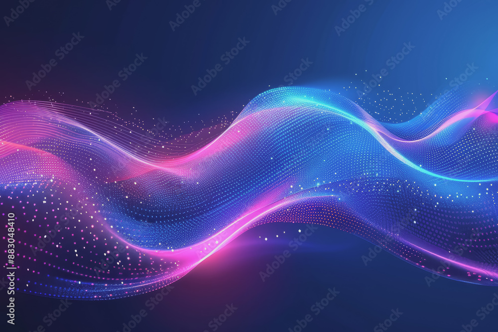 Abstract particle technology background design Abstract waves moving points, particles flowing. Abstract particle technology background design Abstract waves moving points, particles flowing.