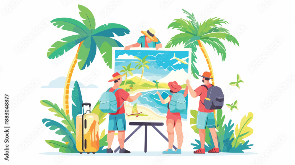 Naklejka premium Memory After Traveling Landing Page Template. 