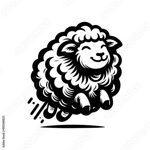 Jumping sheep logo design