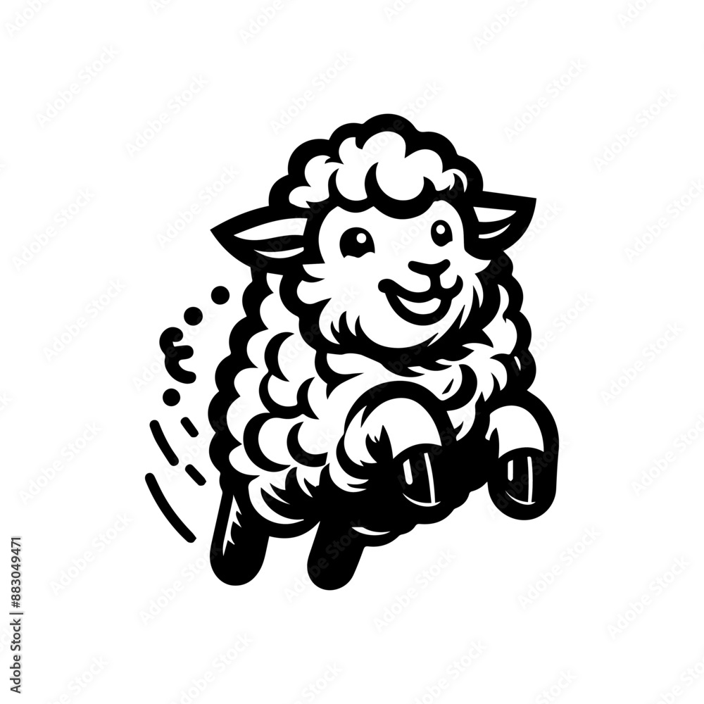 Jumping sheep logo design Jumping sheep logo design