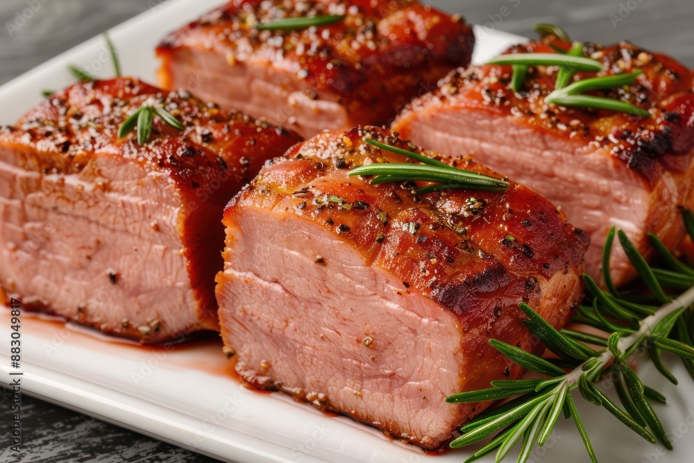Perfectly Cooked Pork Loin A Savory Delicacy Seasoned to Perfection, Grilled to Juicy Tenderness with Aromatic Rosemary, Delicious Recipe for Your Next Dinner Perfectly Cooked Pork Loin A Savory Delicacy Seasoned to Perfection, Grilled to Juicy Tenderness with Aromatic Rosemary, Delicious Recipe for Your Next Dinner