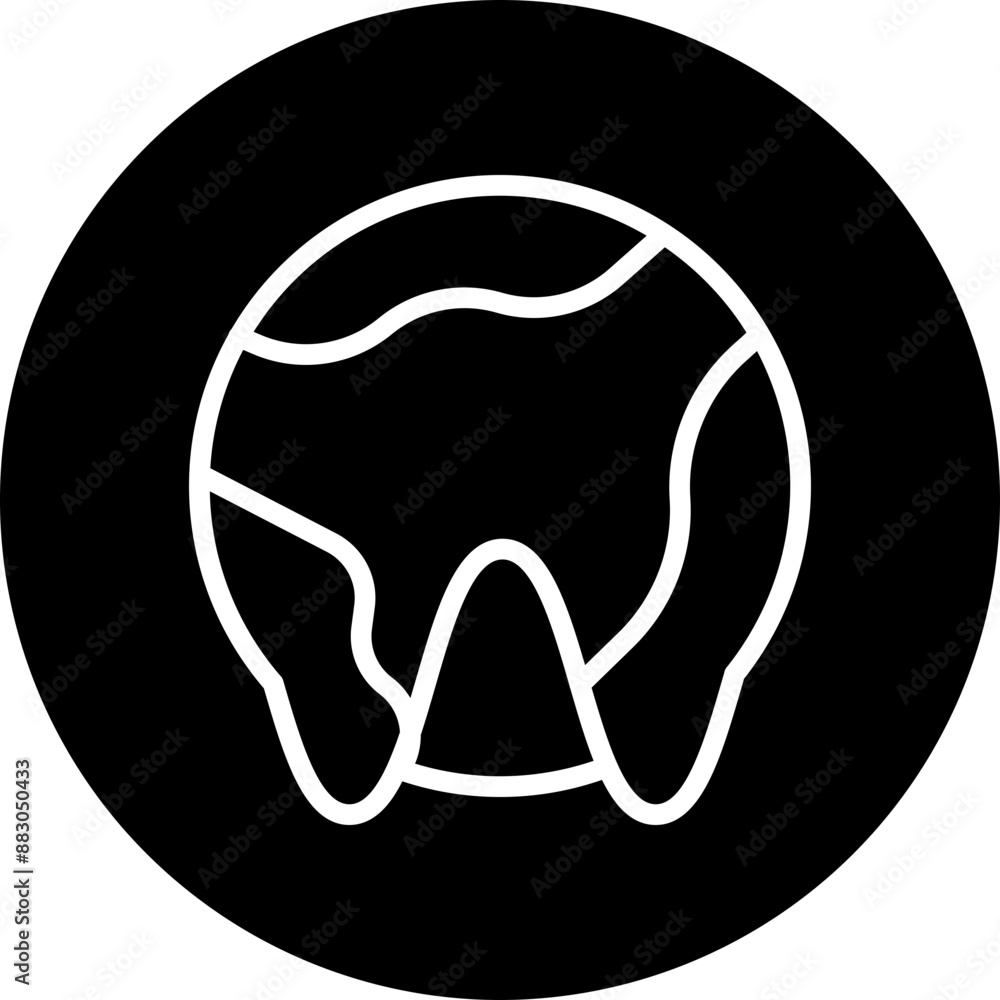 Climate Change Vector Line White Circle Black Climate Change Vector Line White Circle Black