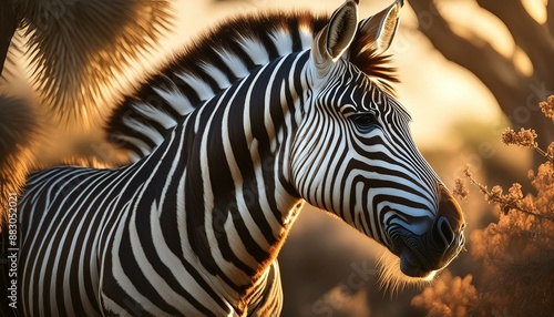 zebra at sunset