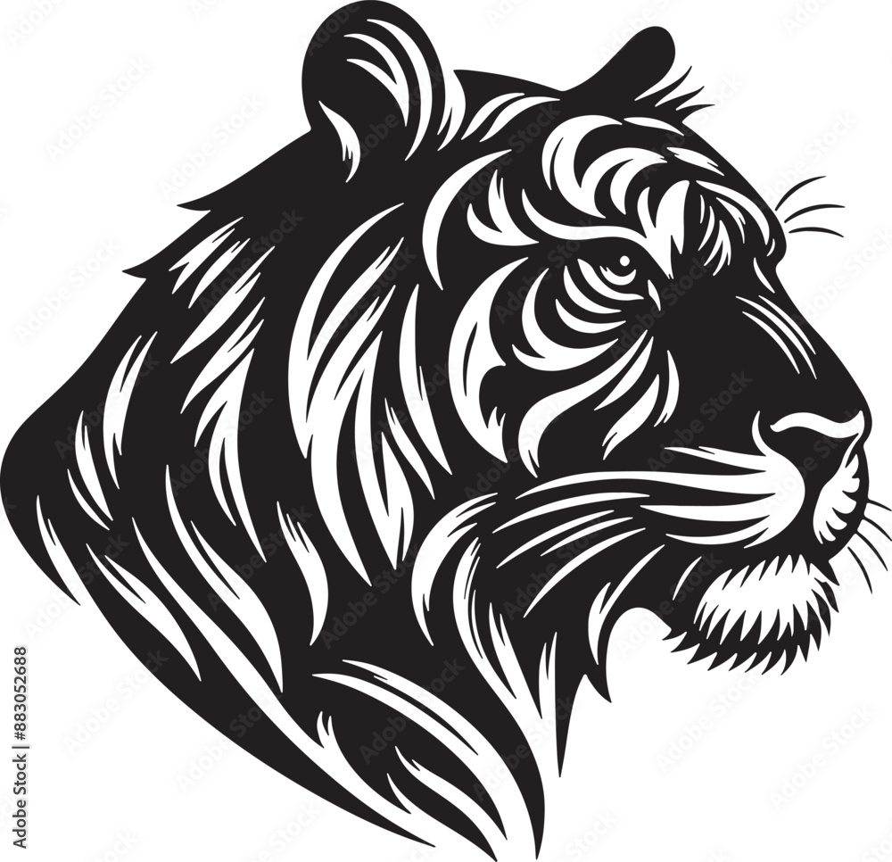 Fototapeta premium Tiger silhouette vector illustration design