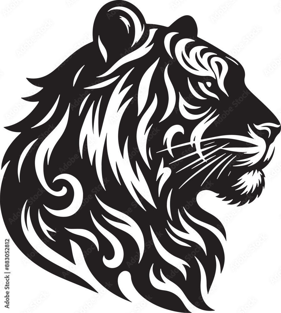 custom made wallpaper toronto digitalTiger silhouette vector illustration design