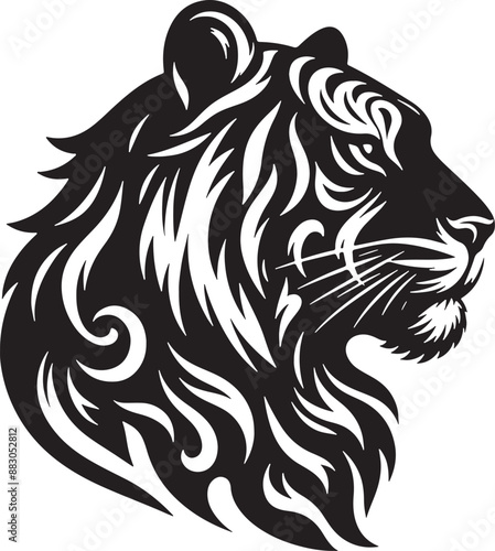 Wallpaper Mural Tiger silhouette vector illustration design Torontodigital.ca