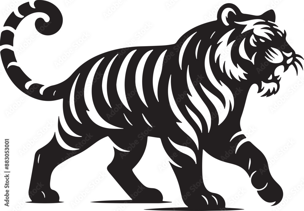 Tiger silhouette vector illustration design Tiger silhouette vector illustration design