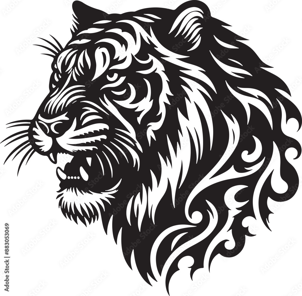 custom made wallpaper toronto digitalTiger silhouette vector illustration design