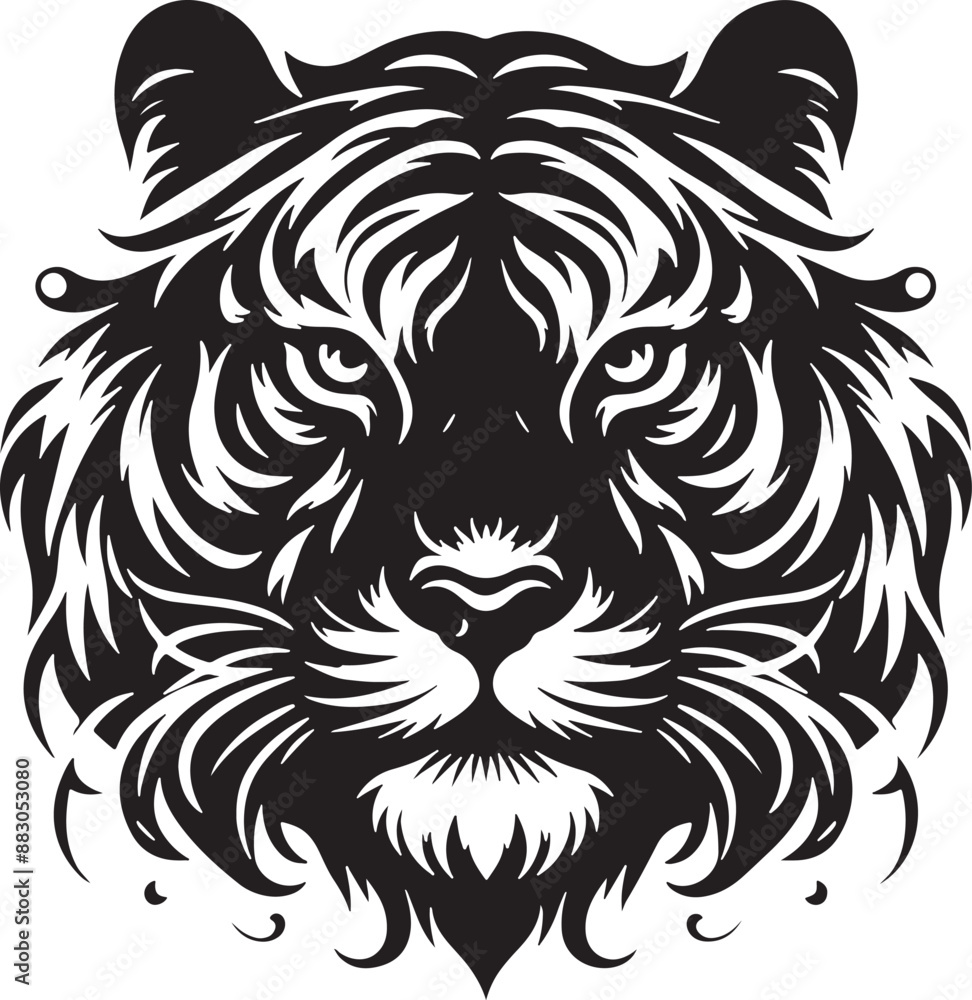 Obraz premium Tiger silhouette vector illustration design
