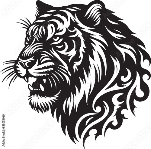 Wallpaper Mural Tiger silhouette vector illustration design Torontodigital.ca