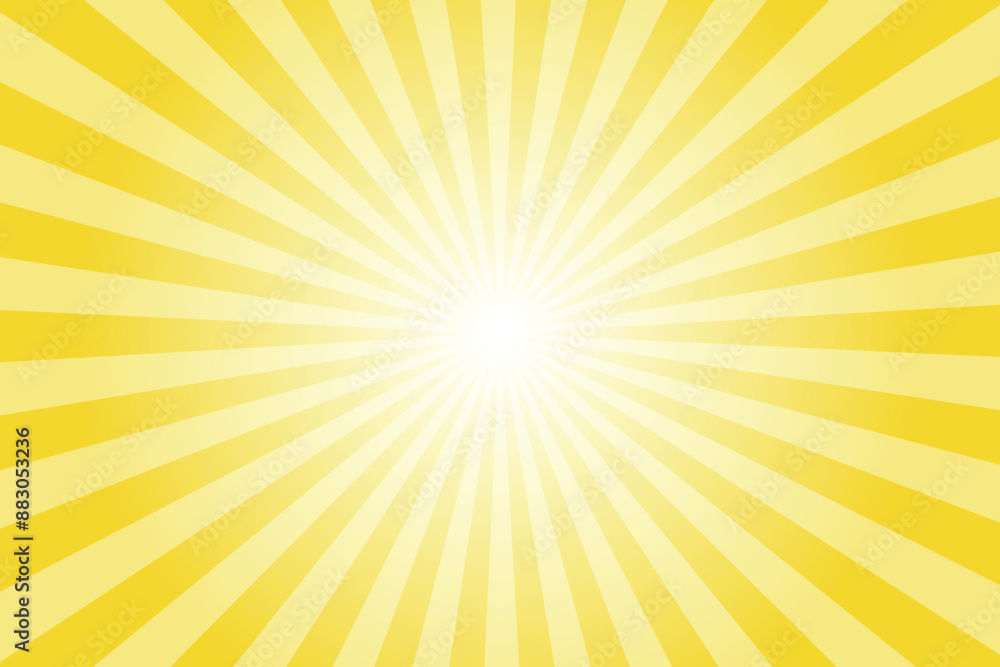 Yellow background with white sun ray. Pattern of starburst. Abstract greenly yellow texture with light of sunburst. Radial beam of sunlight. Retro background with flash. Design of sunbeams. Yellow background with white sun ray. Pattern of starburst. Abstract greenly yellow texture with light of sunburst. Radial beam of sunlight. Retro background with flash. Design of sunbeams.