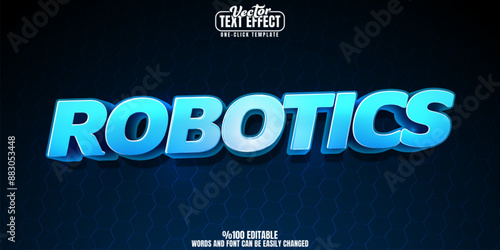 Robot editable text effect, customizable ai and artificial intelligence 3d font style