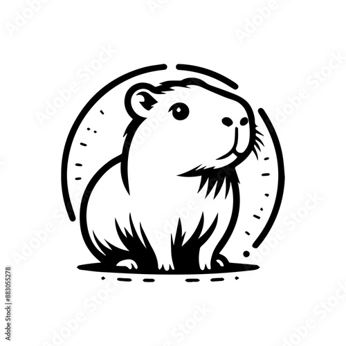 capybara logo design vector illustration