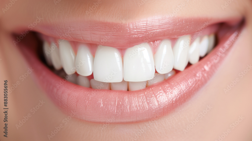 Сlose-up to a mouth smiling with white and clean healthy teeth Сlose-up to a mouth smiling with white and clean healthy teeth