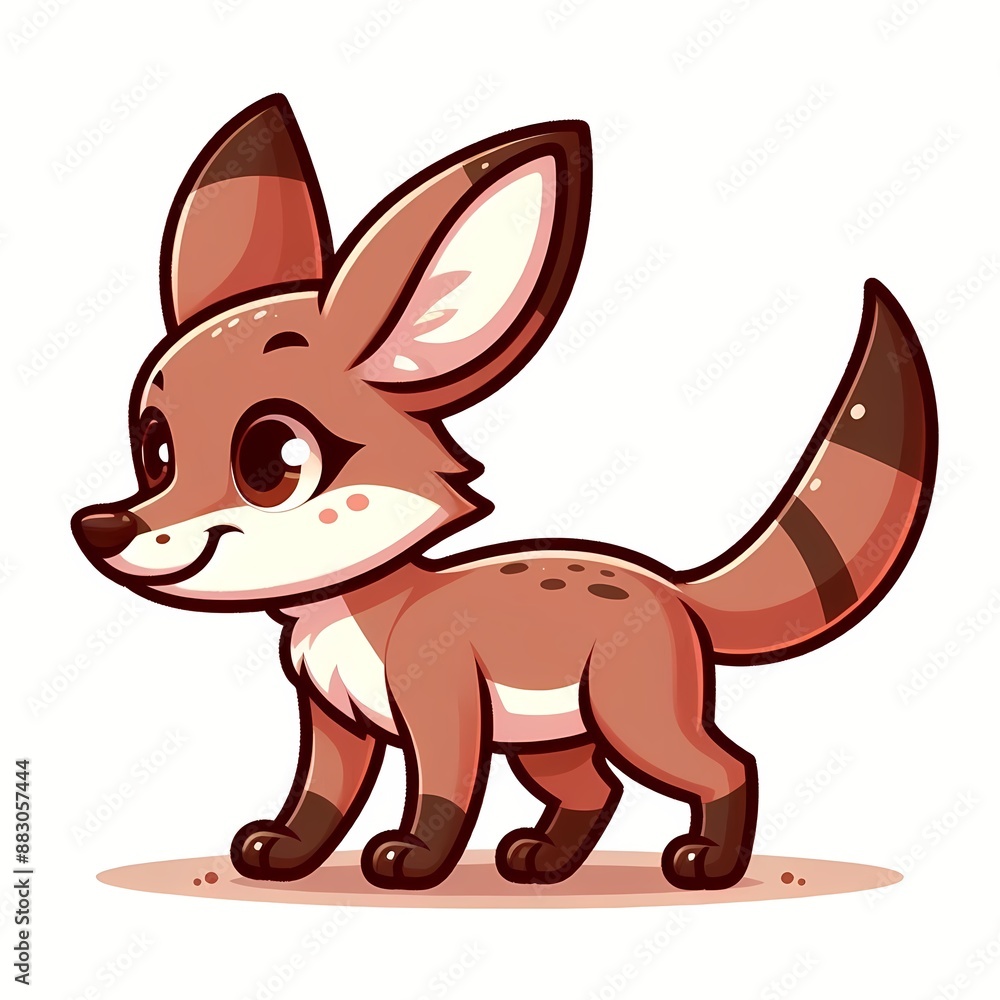Obraz premium cute jackal cartoon vector icon illustration