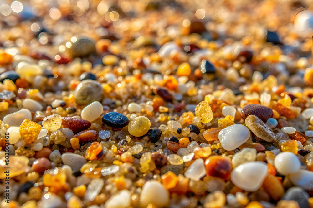 A beach scene with a lot of rocks and sand. The rocks are of different sizes and colors, and the sand is also of different colors. The scene has a natural and peaceful feel to it, with the rocks A beach scene with a lot of rocks and sand. The rocks are of different sizes and colors, and the sand is also of different colors. The scene has a natural and peaceful feel to it, with the rocks