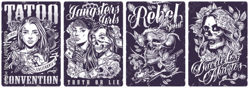 Rebel spirit monochrome set posters