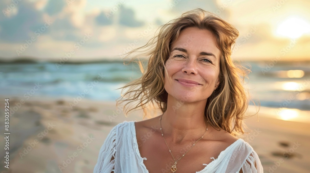 Portrait photography on beach background Portrait photography on beach background
