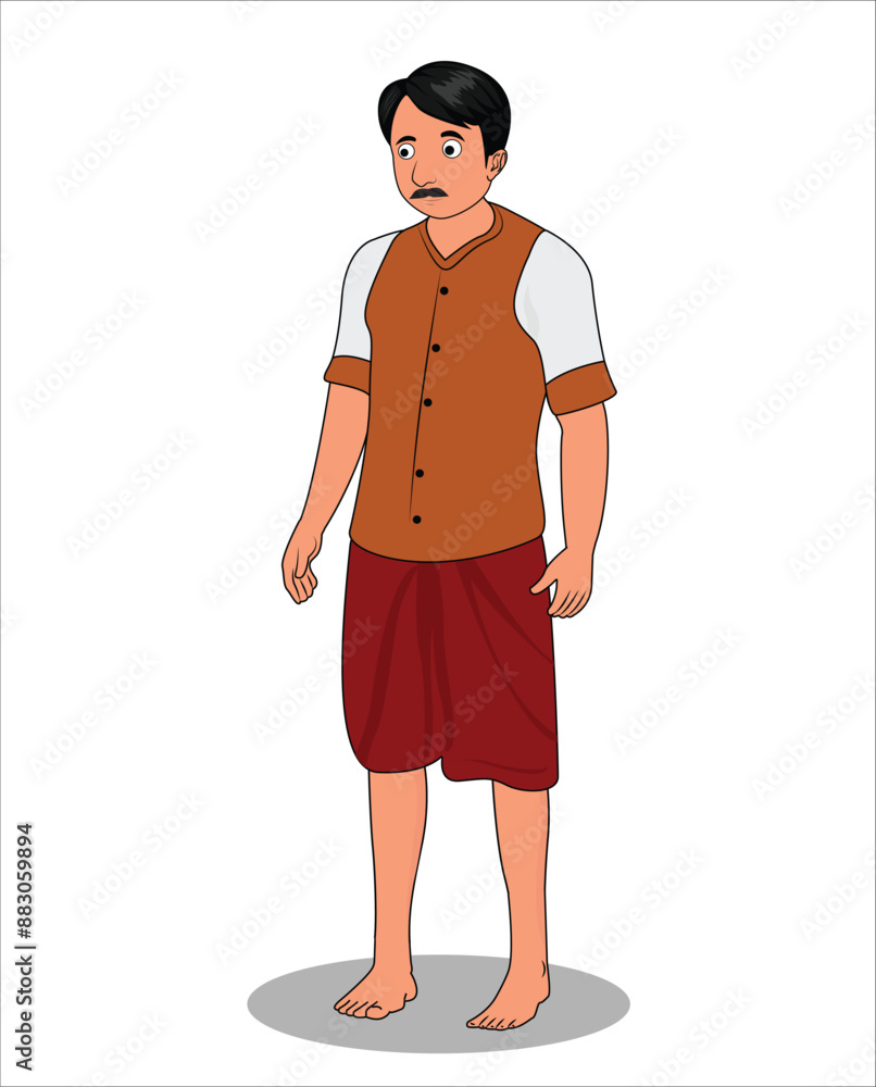 Indian village men cartoon character design for 2d animation Indian village men cartoon character design for 2d animation