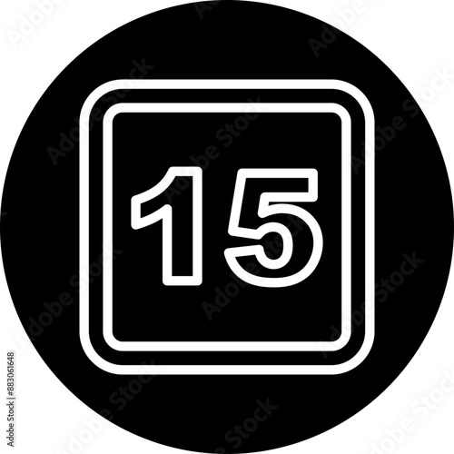 15 Number Vector Line White Circle Black