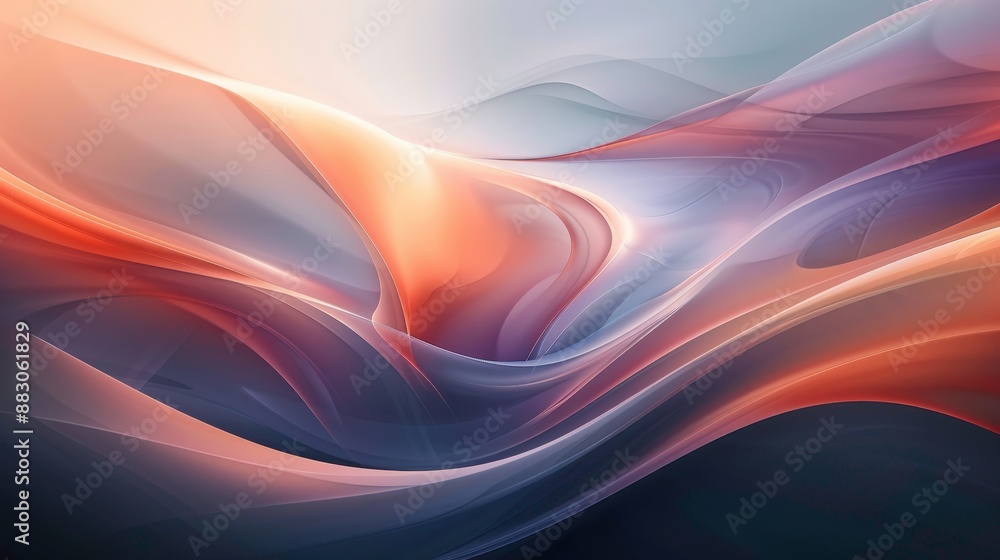 Obraz premium Abstract art painting of flowing colors and curves
