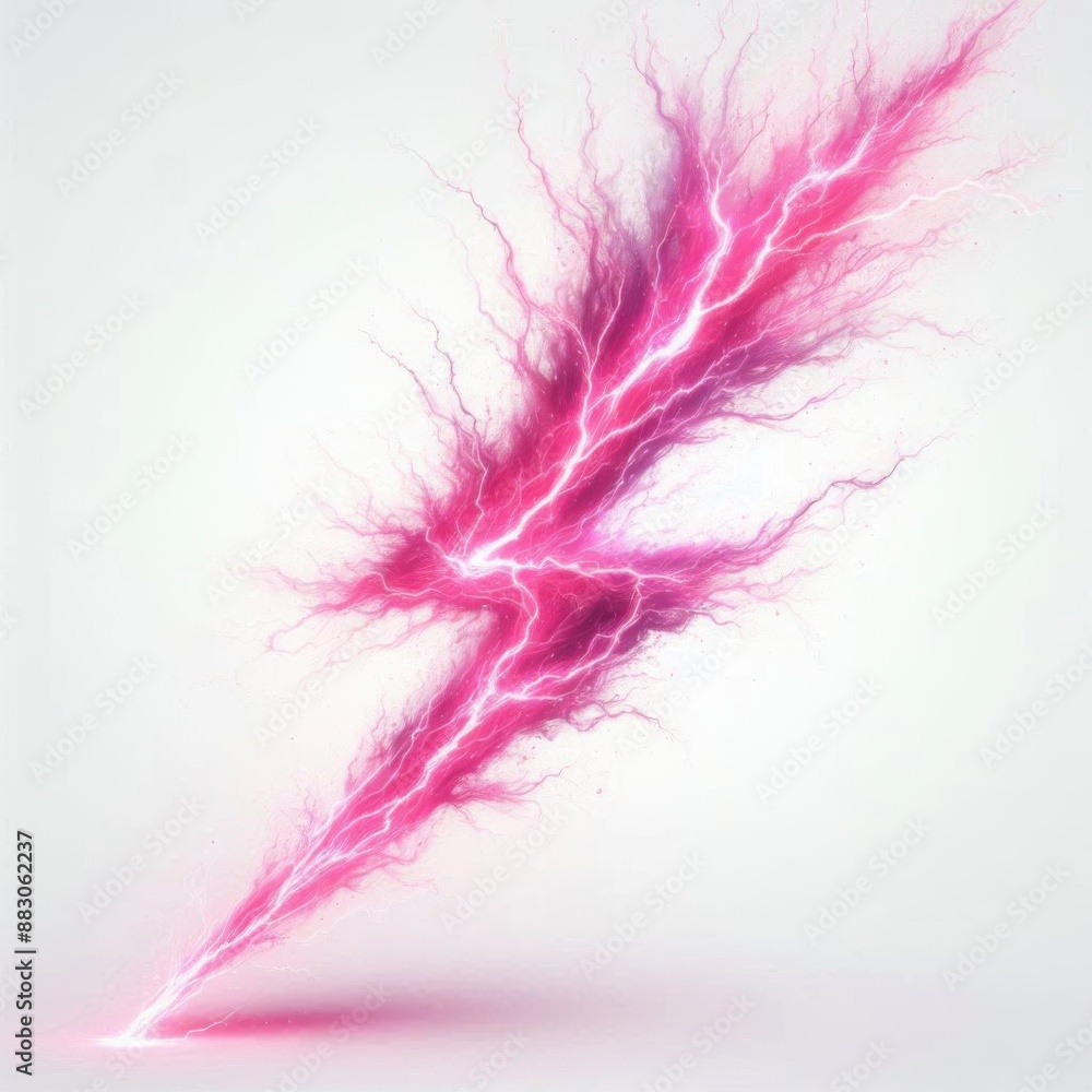 Fototapeta premium pink thunder wave with white background