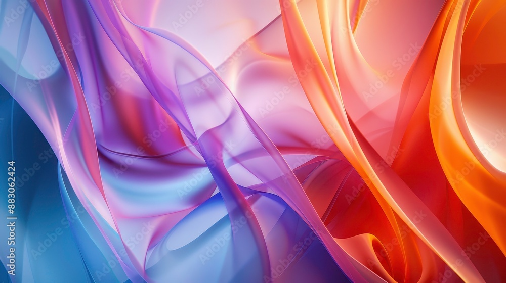 Fototapeta premium Abstract art painting of flowing colors and curves