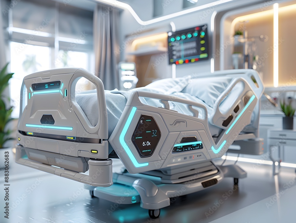 Cutting Edge Smart Hospital Bed with Integrated Patient Monitoring and Comfort Controls Cutting Edge Smart Hospital Bed with Integrated Patient Monitoring and Comfort Controls