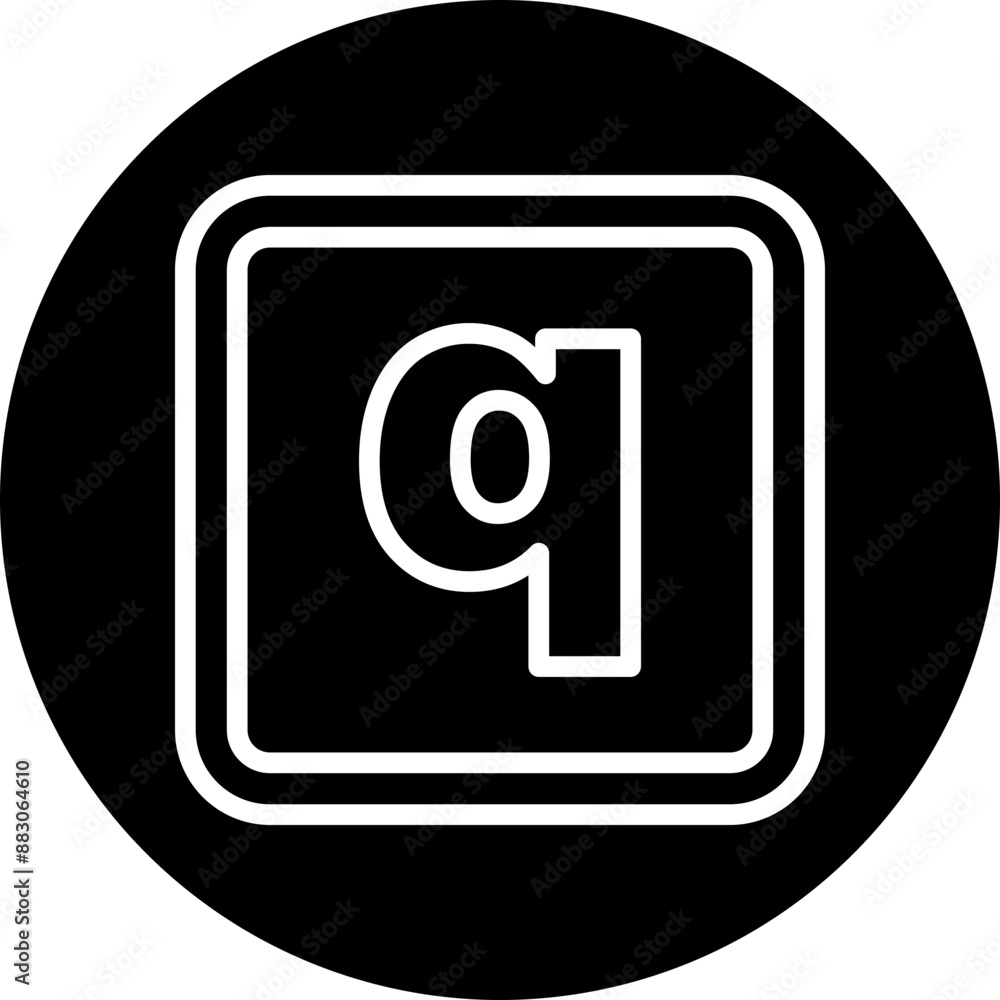 q Small Alphabet Vector Line White Circle Black q Small Alphabet Vector Line White Circle Black
