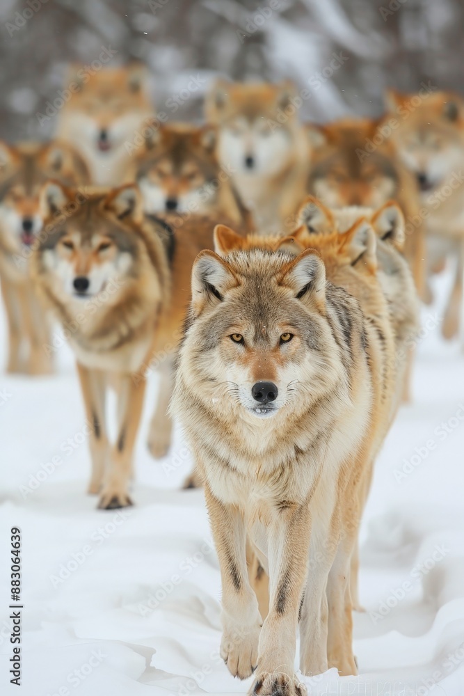 Fototapeta premium their group dynamics influence hunting, mating, and survival