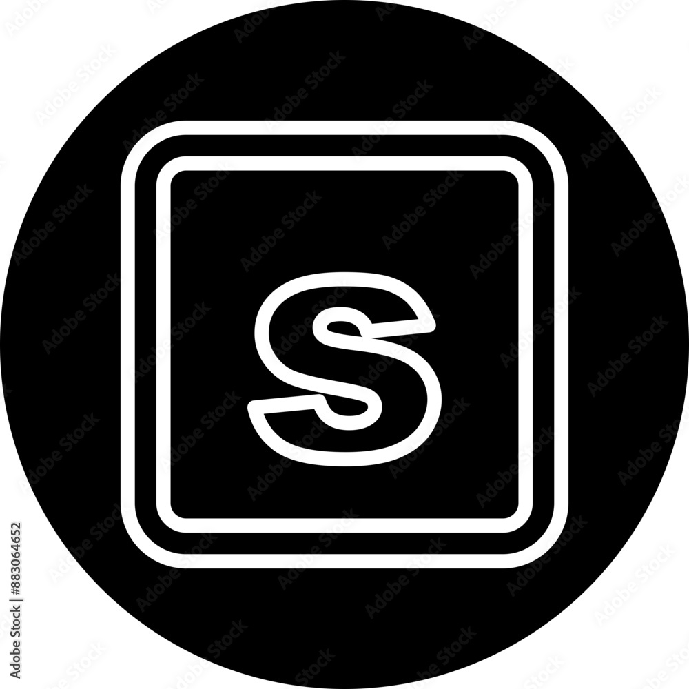 s Small Alphabet Vector Line White Circle Black s Small Alphabet Vector Line White Circle Black