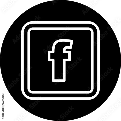 f Small Alphabet Vector Line White Circle Black
