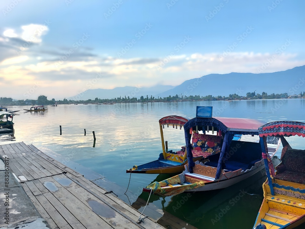 Dal lake Srinagar - Kashmir - Boat stand Dal lake Srinagar - Kashmir - Boat stand