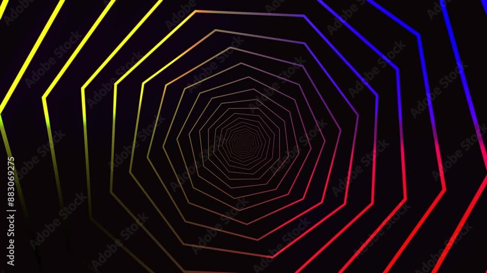 polygon pattern lines rotate and move forward 3D animation polygon pattern lines rotate and move forward 3D animation