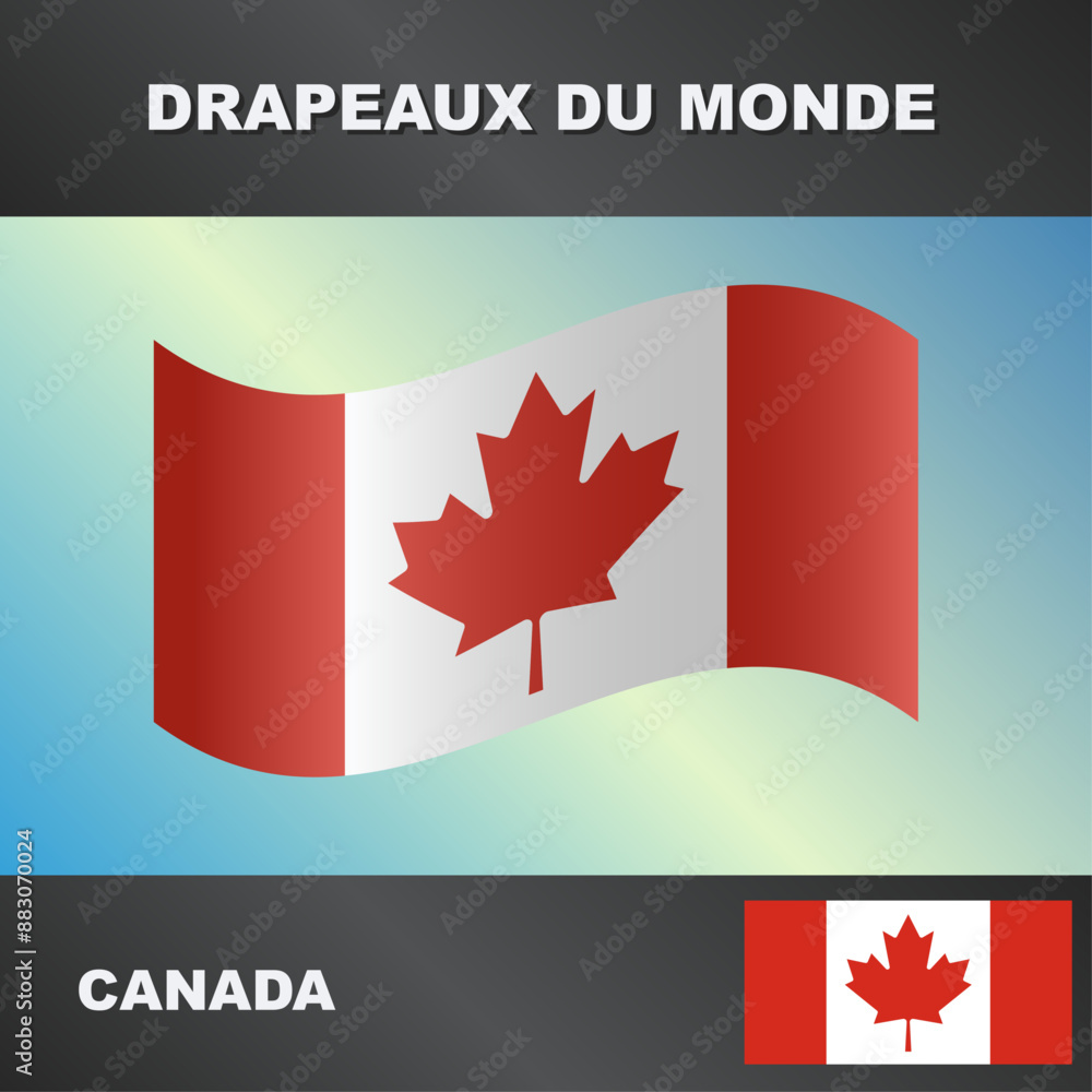 Drapeau ondulé par le vent du canada Drapeau ondulé par le vent du canada
