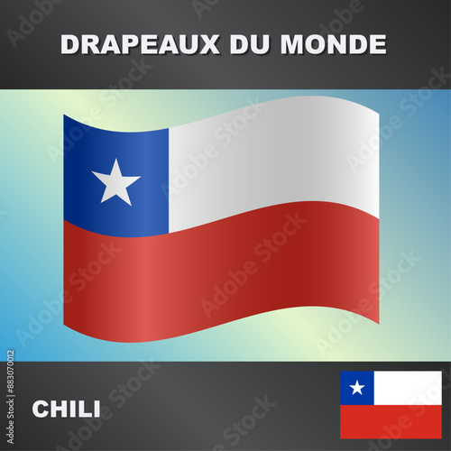 Drapeau ondulé par le vent du chili Free Download Drapeau ondulé par le vent du chili - GFXLoad