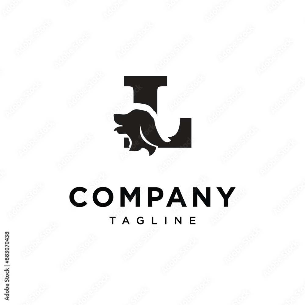 Letter L Dachshund Dog logo icon vector Letter L Dachshund Dog logo icon vector