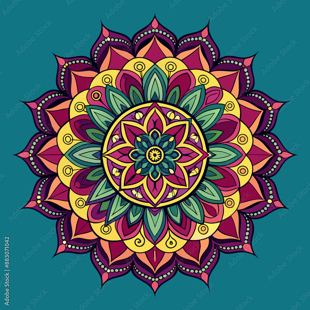 Beautiful colorful mandala design pattern background picture Ai generated . Beautiful colorful mandala design pattern background picture Ai generated .