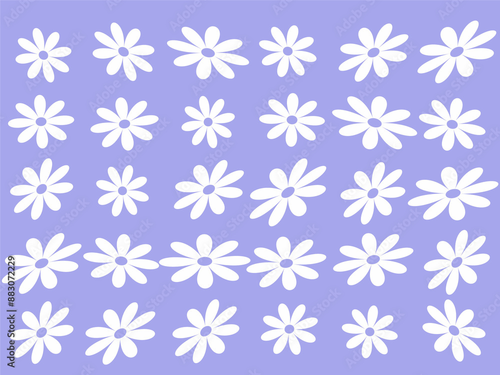 Seamless pattern with daisy flower on blue and purple backgrounds vector illustration. Cute floral print Seamless pattern with daisy flower on blue and purple backgrounds vector illustration. Cute floral print