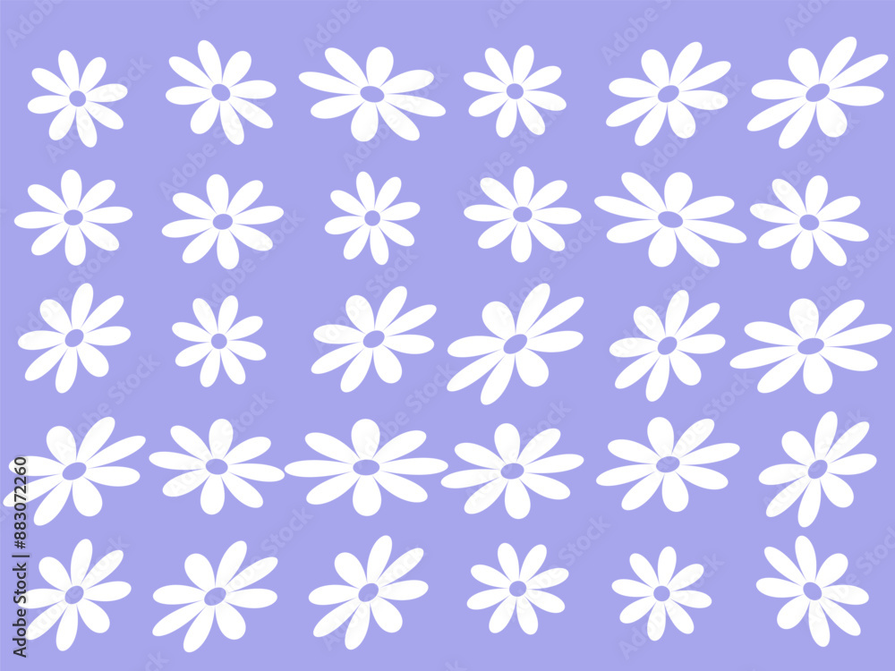 Seamless pattern with daisy flower on blue and purple backgrounds vector illustration. Cute floral print Seamless pattern with daisy flower on blue and purple backgrounds vector illustration. Cute floral print