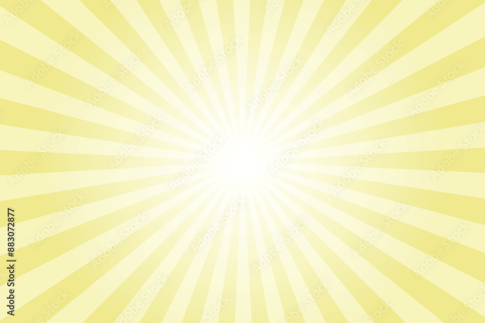 Yellow background with white sun ray. Pattern of starburst. Abstract khaki yellow texture with light of sunburst. Radial beam of sunlight. Retro background with flash. Design of sunbeams. Yellow background with white sun ray. Pattern of starburst. Abstract khaki yellow texture with light of sunburst. Radial beam of sunlight. Retro background with flash. Design of sunbeams.