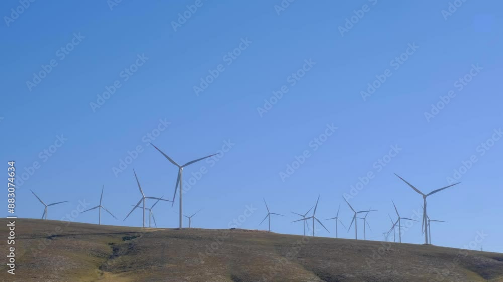 Wind turbine field on the mountain Wind turbine field on the mountain
