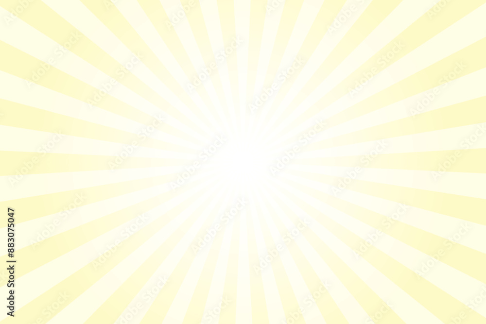 Yellow background with white sun ray. Pattern of starburst. Abstract lemon chiffon yellow texture with light of sunburst. Radial beam of sunlight. Retro background with flash. Design of sunbeams. Yellow background with white sun ray. Pattern of starburst. Abstract lemon chiffon yellow texture with light of sunburst. Radial beam of sunlight. Retro background with flash. Design of sunbeams.