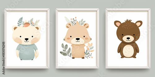Baby poster print illustration.